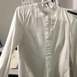 Madewell long sleeve button down (white, XS)